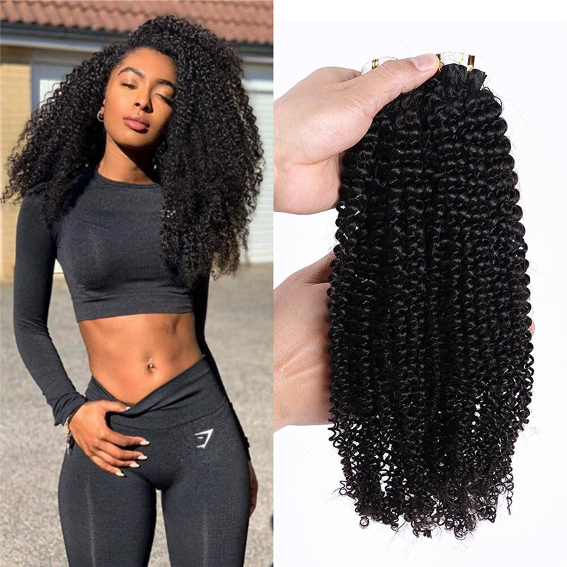 Human Hair Tape In Extensions Kinky Curl（20pcs/set）